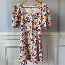 RIXO for Target Floral Linen Blend Button Front Short Sleeved Dress Sz 4