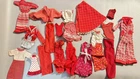 Vintage BARBIE/ CLONE 1970s/80s Lot of RED Fashion Clothing LOT - Mattel