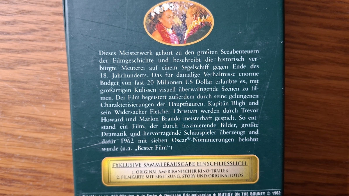 Meuterei auf der Bounty VHS Marlon Brando MGM Greats EAN 4012878105790 C6
