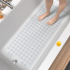 HITSLAM Bath Mat for Tub, Non Slip Bathtub Mat, 40 x 16 40 x 16 Inch, Clear