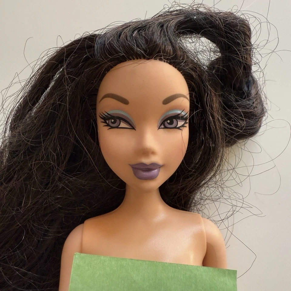 My Scene Barbie Doll NOLEE Brown Hair Violet Purple Eyes Lips Nude - Image 2 of 4