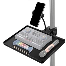 10.6x8 Inch Microphone Stand Tray Phone Holder Crab Clamp Live Stream Karaoke