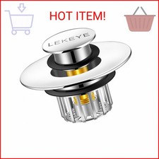 LEKEYE Tub Stopper  Shower Drain Hair Catcher  Pop-up Drain Stopper with Strai