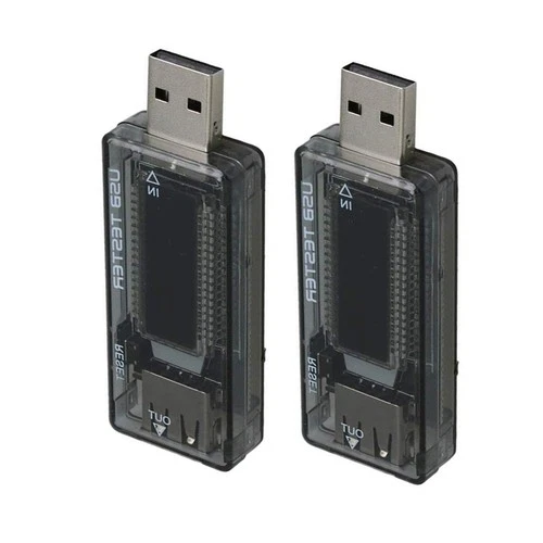 2Pcs USB Power Tester 4-20V 3A Voltage Current Capacity Meter Test Charger Cable