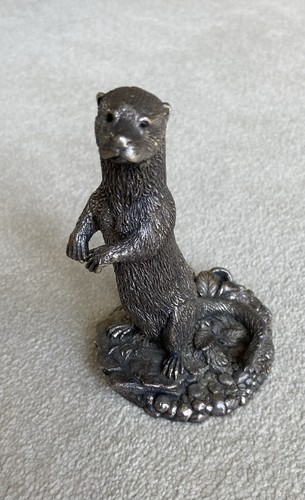 Stunning Silver Standing Otter Figurine 12.5cm Comyns Wildlife Sculpture 925