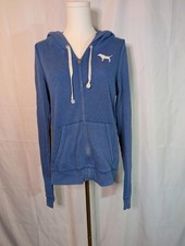 Victoria's Secret Pink Blue Zip-Up Hoodie 2000's Women's Large