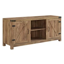 TV Stand with Side Doors in Barnwood Finish