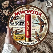 Vintage Round Duck Hunting Bullet Advertis Tin Metal Signs Home D cor 8x8