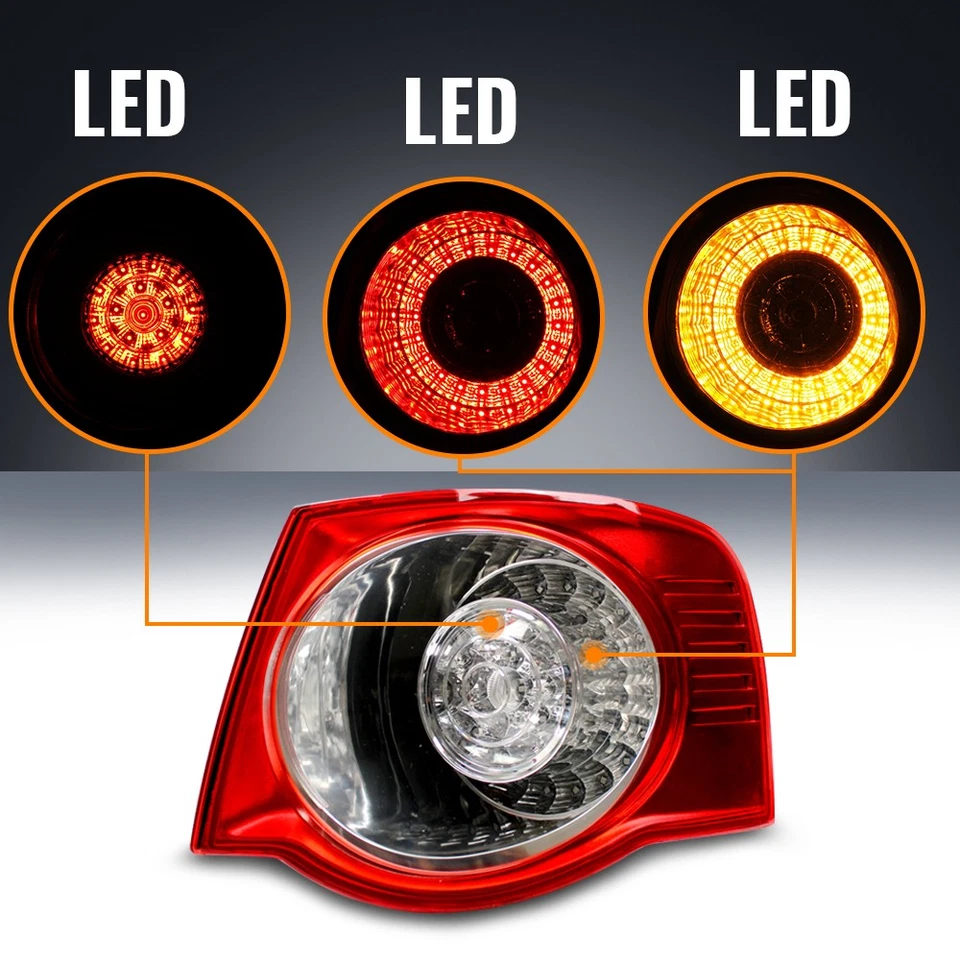 For 2006-2011 Volkswagen Jetta 5 MK5  Outer Right Sendan LED Rear Tail Light DRL Foto 2 de 4