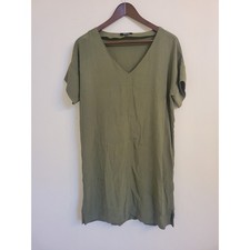 Madewell Olive Green Fairsky Tunic Dress Women's Short Sleeve Viscose XS