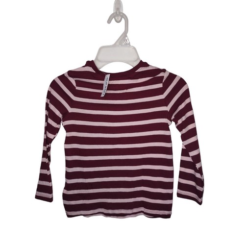 Old Navy 4T Pink Wine Red Long Sleeve T-Shirt | Unisex Baby/Toddler Cotton Top - Picture 3 of 8
