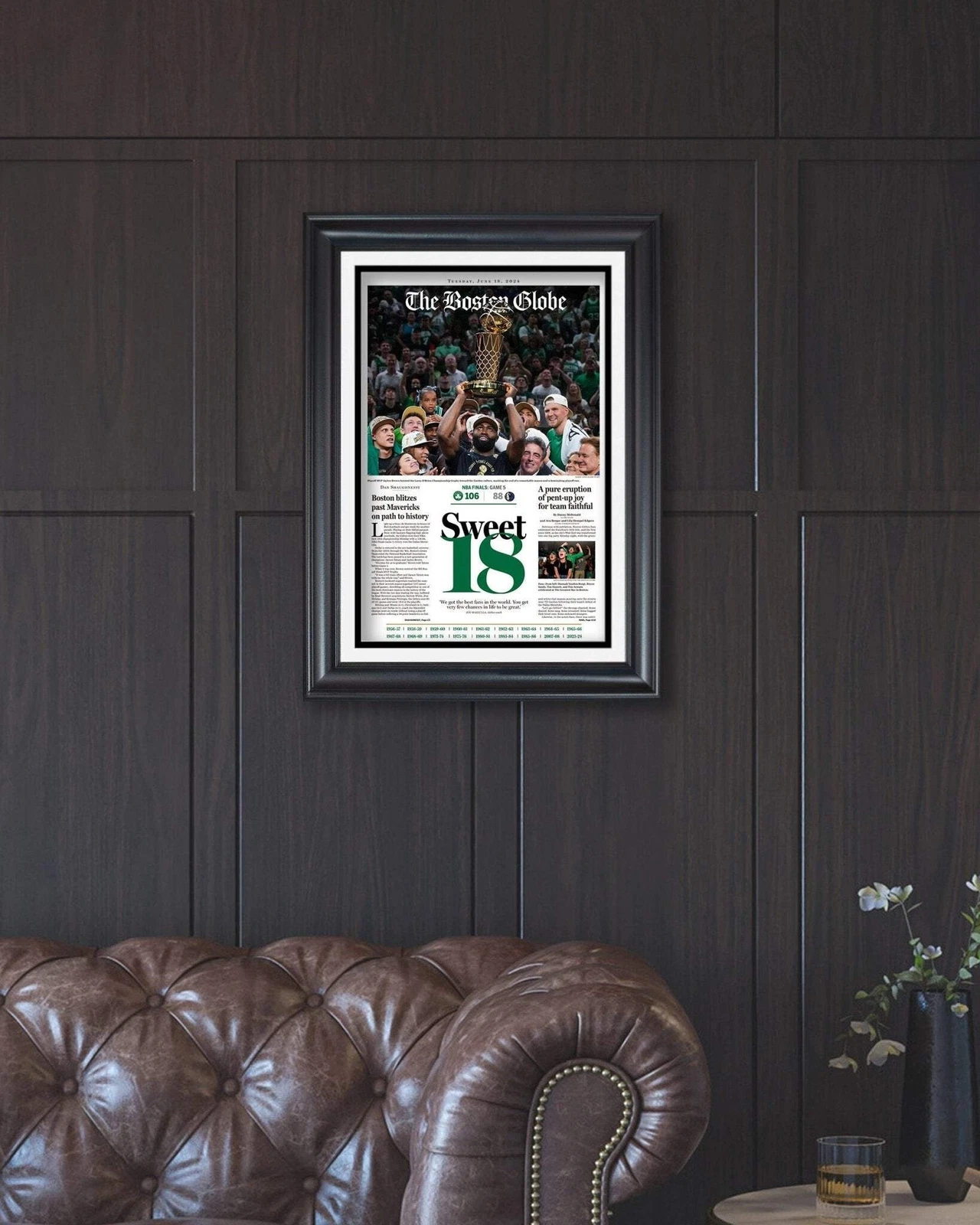 2024 Boston Celtics NBA Champions 'Sweet 18' UnFramed Newspaper