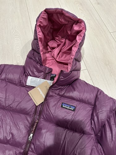 Patagonia Hi Loft Jacket Kids Purple Full Zip Puffer Insulated Down Size L 12 - Picture 2 of 2