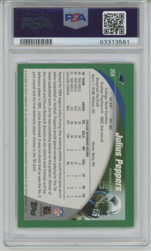 2002 Topps Collection #359 Julius Peppers Rookie Card PSA 9 - Picture 2 of 2