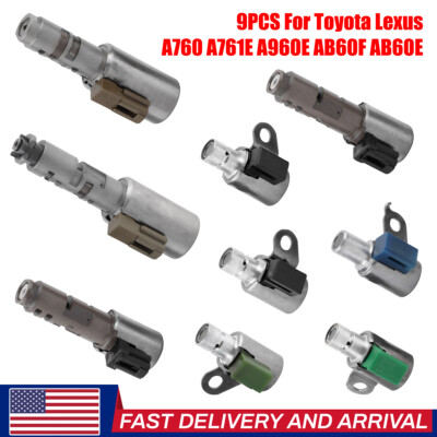 9pcs Transmission Solenoid Kit Fit for Toyota Lexus A760 A761E A960E ...