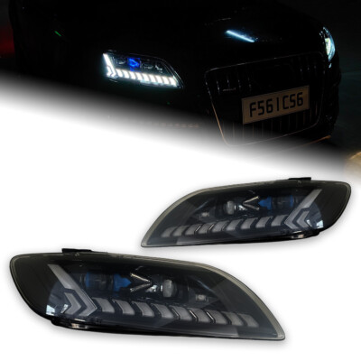 For AUDI Q7 2006-2015 LED Headlight DRL Dynamic Turn Signal Lamps Projector Lens