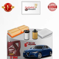 Set Service 4 Filter Und ÖL Alfa Romeo Giulia 2.2 Diesel 110KW 150CV 2016-