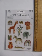 Stickabilities The Paper Studio SAFARI ZOO Stickers 2 Sheets NIP