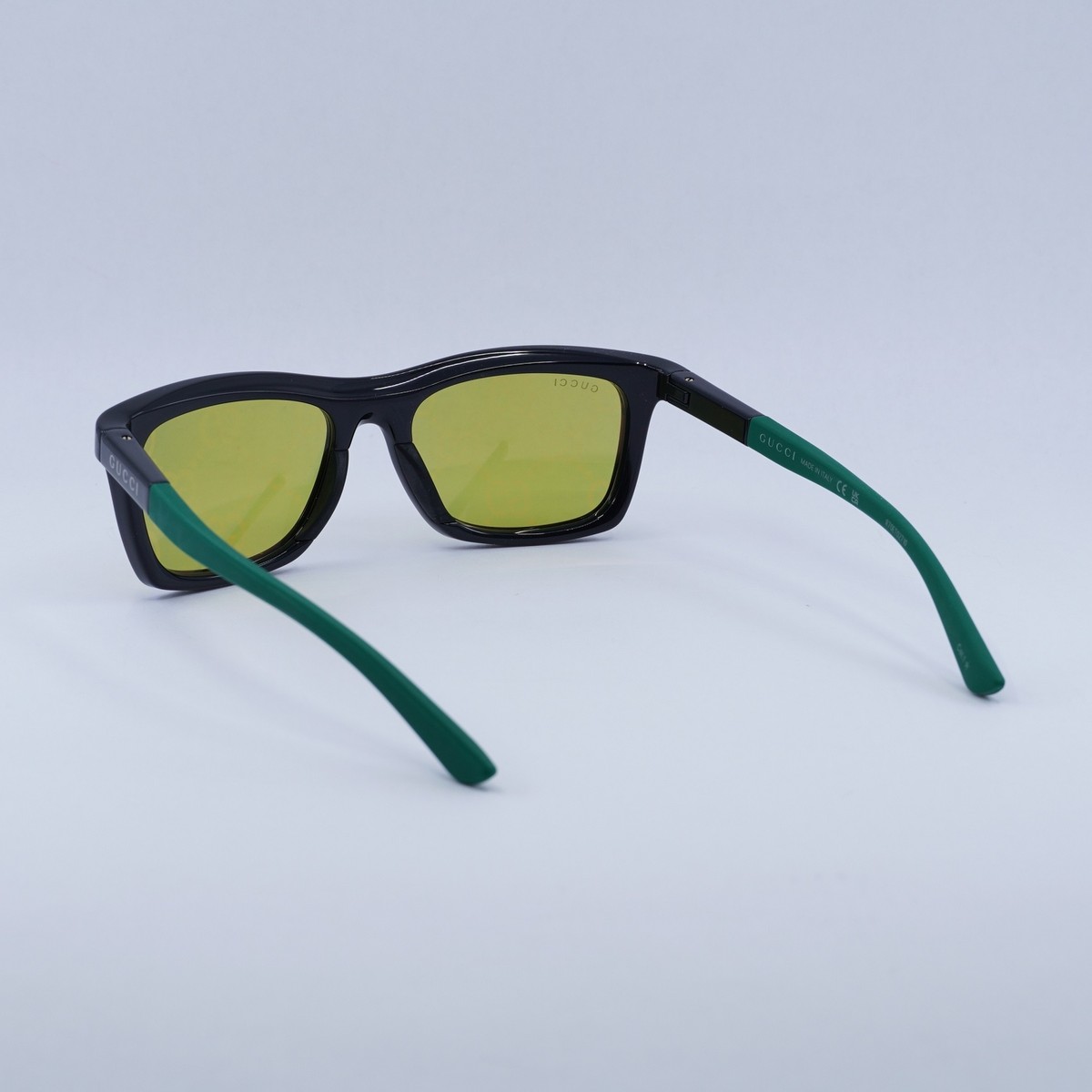 Gucci GG1735S 005 Black with Green/Yellow with Logo Orange 