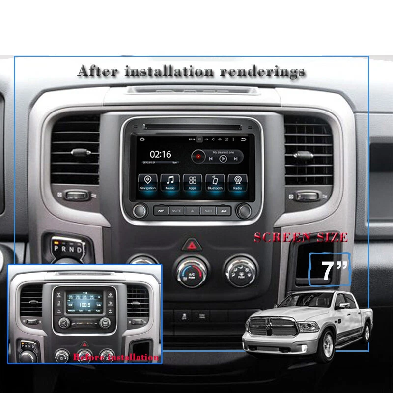 Android Unit For Jeep Dodge RAM 1500 2014-2017 4+64GB Car GPS Navi Stereo Radio  - Image 2 of 4
