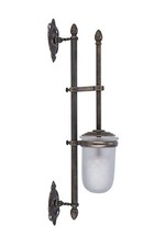 Porta scopino scovolino da bagno da parete in ottone anticato stile imperiale