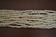 12 STRANDS WHITE ROUND BONE BEADS 6 MM