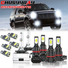 For 07-14 Cadillac Escalade Combo LED/HID Headlights Fog Driving DRL Light Bulbs