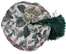SMOKING CAP Repro 1800's Victorian Style Multi-colored Brocade Size Medium