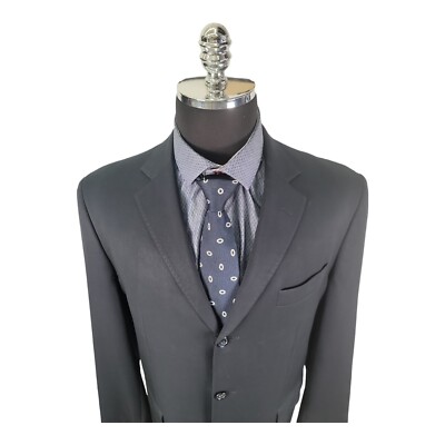 Christian Dior Mens 44 (US) Super 120's Wool 3 Button Black Suit
