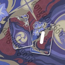 Genshin Impact Raiden Shogun Student Card Holder Keychains Pendant Cosplay Gift