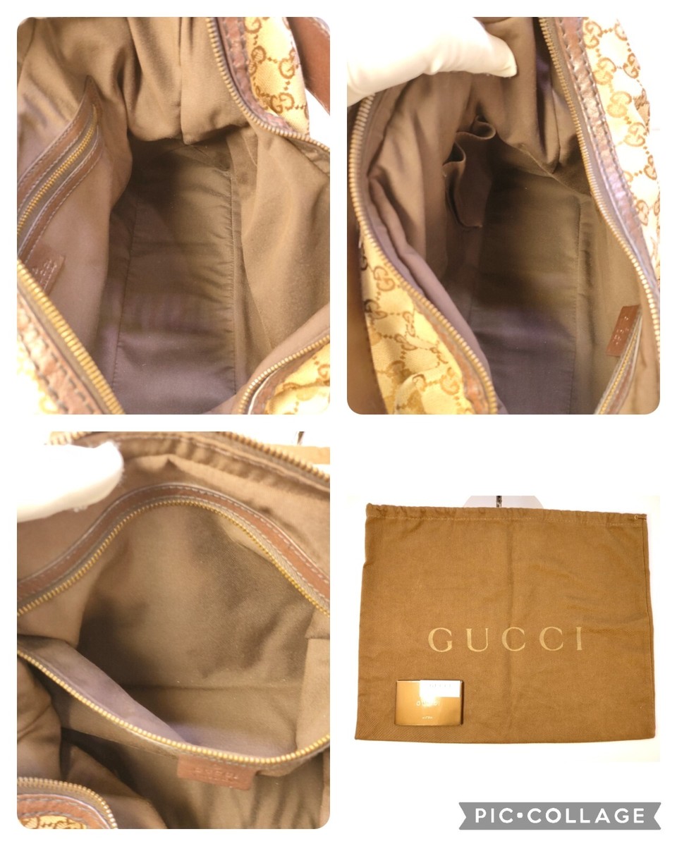 Auth GUCCI One Shoulder Bag Canvas Leather 211966 203998 Auth GUCCI One Shoulder Bag Canvas Leather 211966 203998