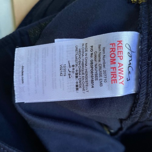 New! Joules Chino Cruise Shorts Bee Embroidered Navy Blue Cotton Blend Size 10 - Picture 9 of 12