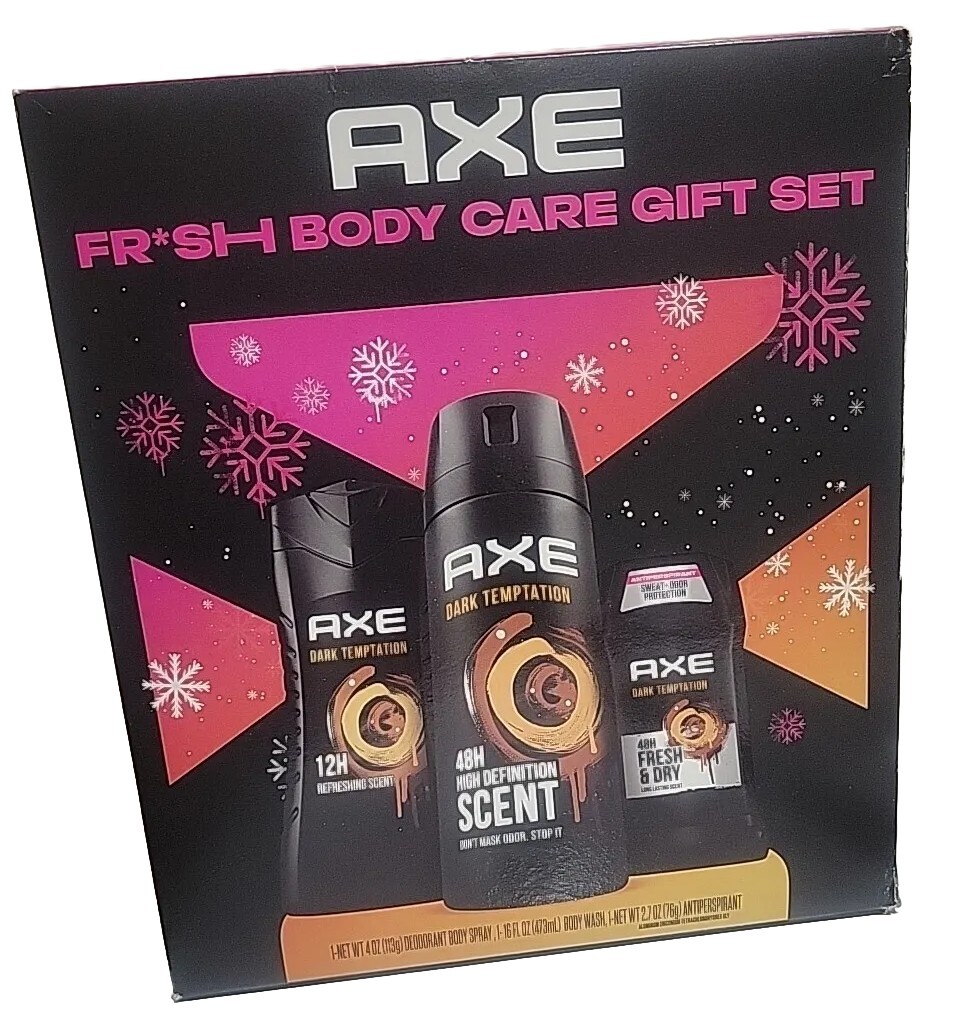 🔥 Men Axe Dark Temptation 3Pc Body Care Set》Body Wash, Body