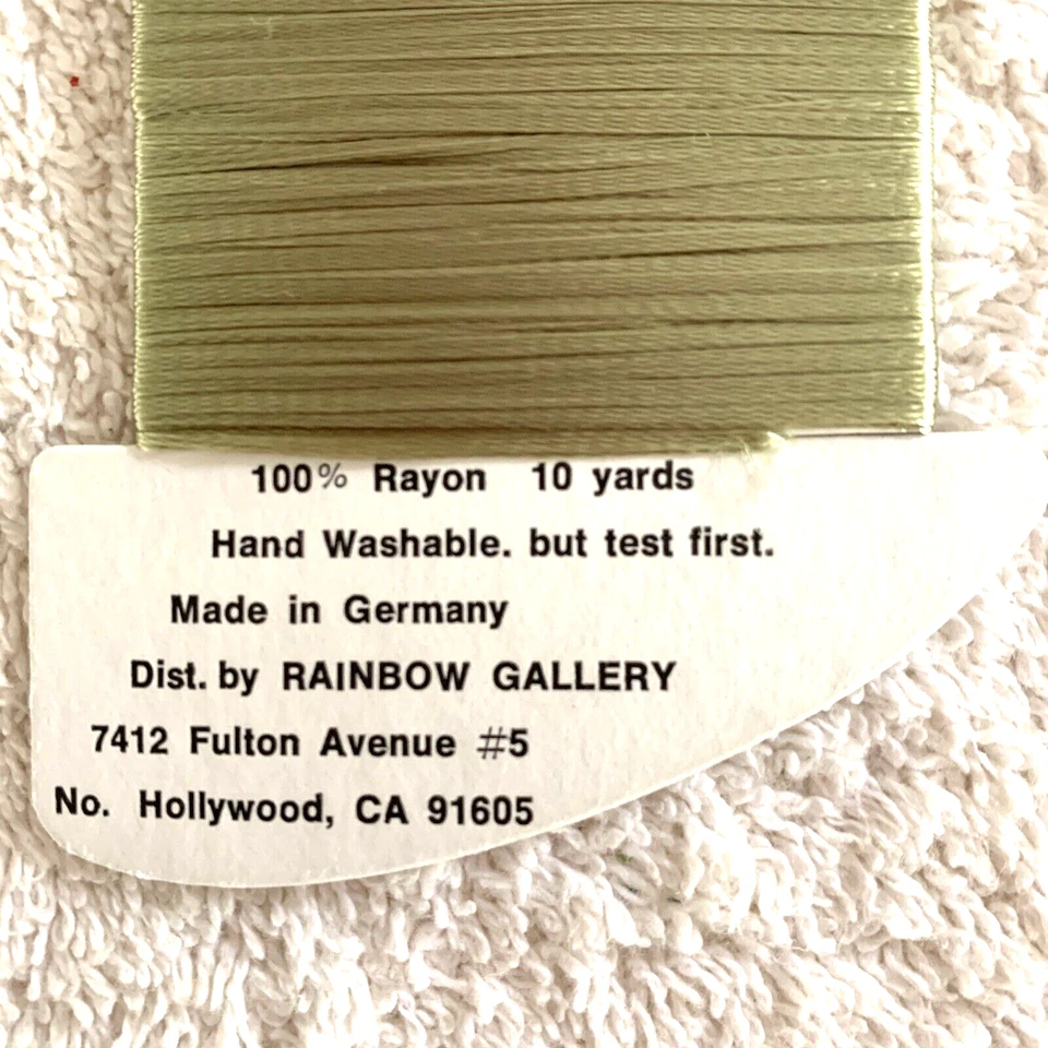 Rainbow Gallery Neon Rays Needlepoint Ribbon Rayon 1 Card 10 yards N 85 Green - Image 4 of 4
