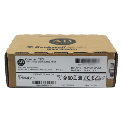 New Sealed 1769-IQ16 Allen-Bradley CompactLogix 16 Pt 24VDC D/I Module 1769IQ16