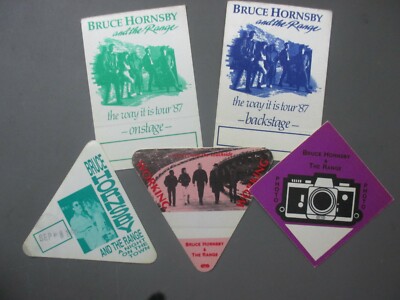 Bruce Hornsby backstage pass satin stickers FIVE Various Tours OTTO !
