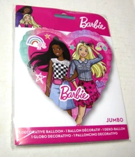 Barbie Jumbo Heart Balloon By Anagram, 28", 2 Sided, Brand New