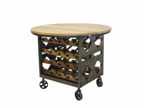 Wine Table Wine Bar Table Wine Rack Round Industrial Style D:110cm (8612)