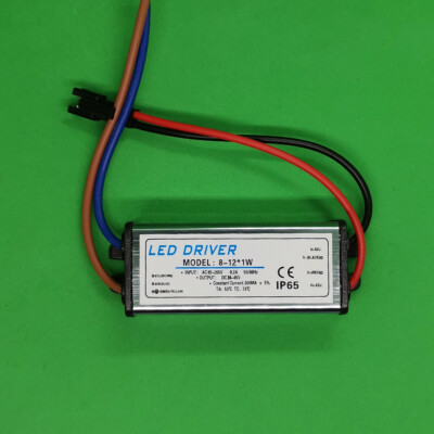 Waterproof LED AC Driver 8~12x1W 300mA Power Supply f Lamp Light Bulb 9W 10W 12W