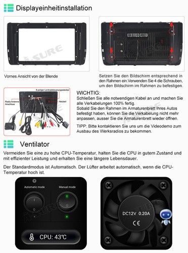 8-Core 4+64GB Für VW T6.1 Transporter Android 14 Autoradio CarPlay GPS DSP Navi - Bild 9 von 11