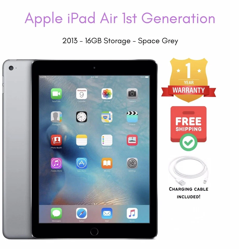 Apple iPad 5th Gen. 32GB, Wi-Fi, 9.7in - Space Grey, MULTI LISTING, LOT - Image 2 of 3