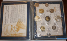 NL* ITALIA Divisionale 1996 E. MONTALE 11 valori con 500 LIRE ARGENTO FDC set