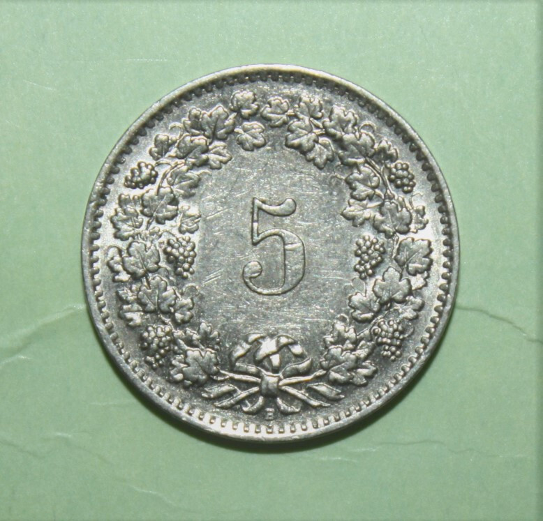 S11 - Switzerland 5 Rappen 1959 Almost Uncirculated Coin - Liberty