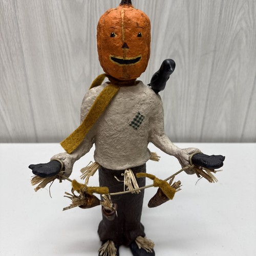 Craig Yenke Jester the Scarecrow Figurine Paper Mache Papier Vintage Halloween - Picture 20 of 23