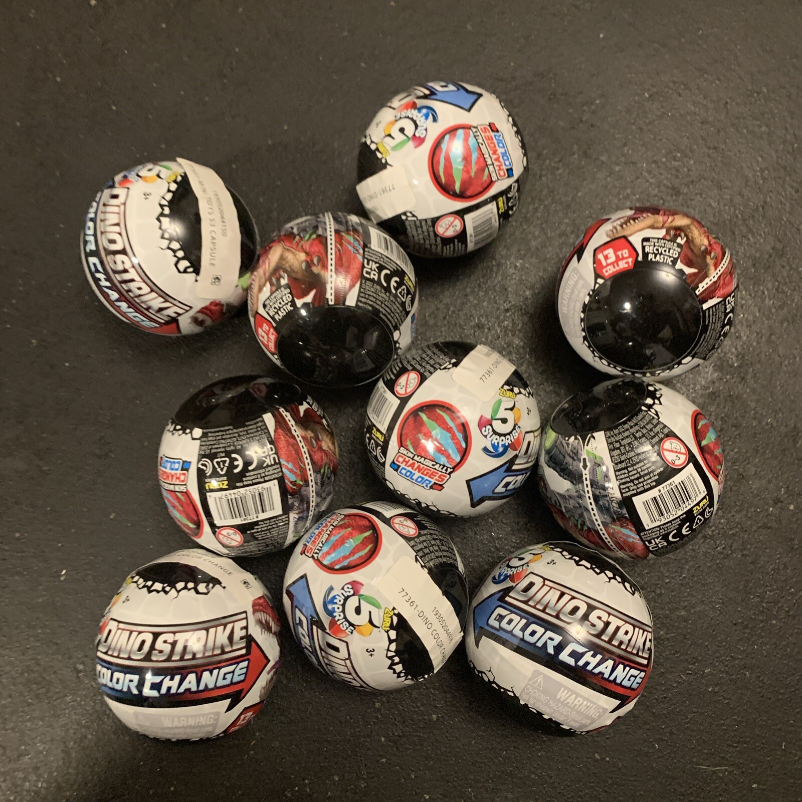Lot Of 10 Zuru 5 Surprise: Dino Strike Color Change Ball