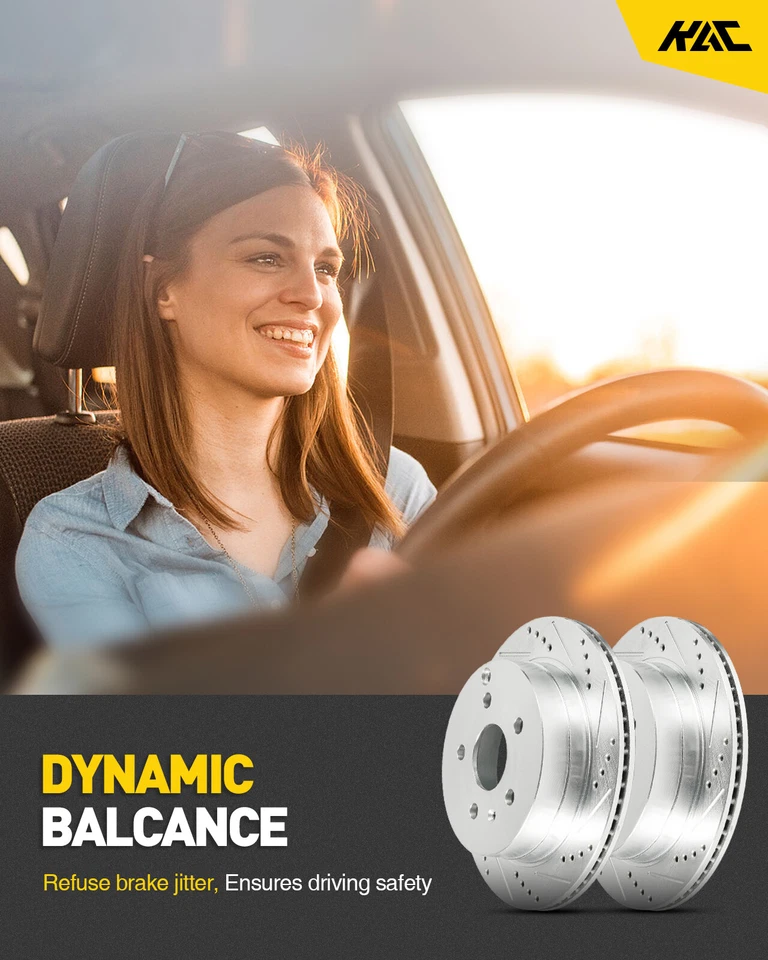 Drilled Rotors Ceramic Brake Pads Front For 2011 12-2014 Ford Explorer 2.0/3.5L - Image 2 of 4