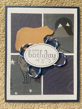 Masculine bear birthday friendship card kit of 6 made with Stampin' Up!