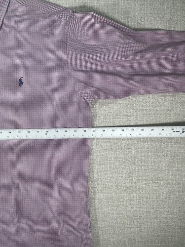 Ralph Lauren Shirt Adult Large Red Button Up Long Sleeve Modern Logo Mens - Picture 5 of 7
