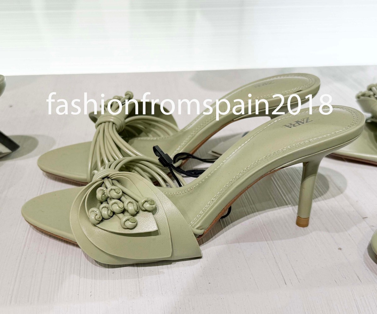y ZARA NEW WOMAN FLOWER SANDALS SHOES GREENISH 35-42 1310/610