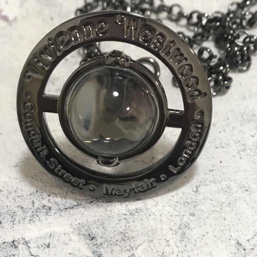 Vivienne Westwood Necklace Small Orb Gunmetal w/drawstring